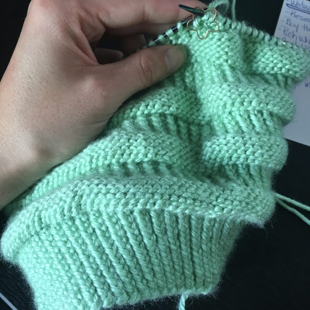 Half of the snowdrifts hat knitting pattern from knitting in the park