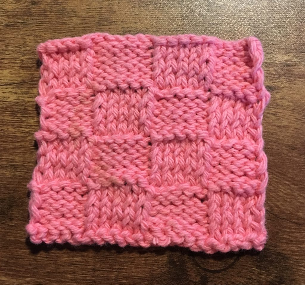 Basketweave knitting pattern on knitting in the park