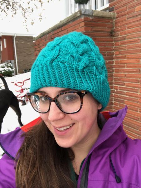 Big Braided Cables in an Easy to Knit Hat