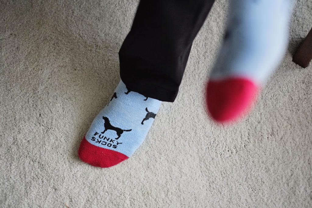 We brought the dog...on the groom's socks