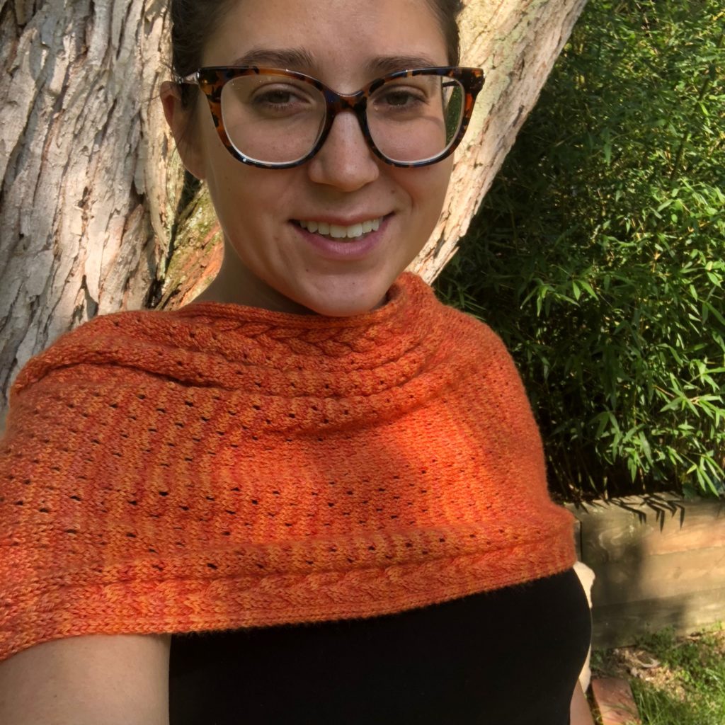 Knitted Fall Cowl with Vine like cables from Knitting in the Park