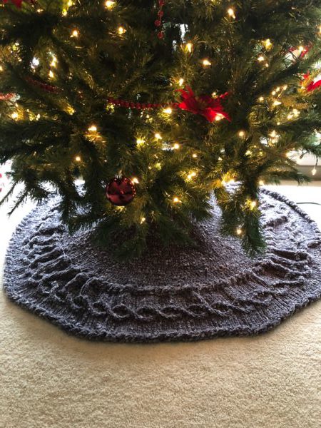 Vintage Velvet Christmas Tree Skirt Knitting in the Park