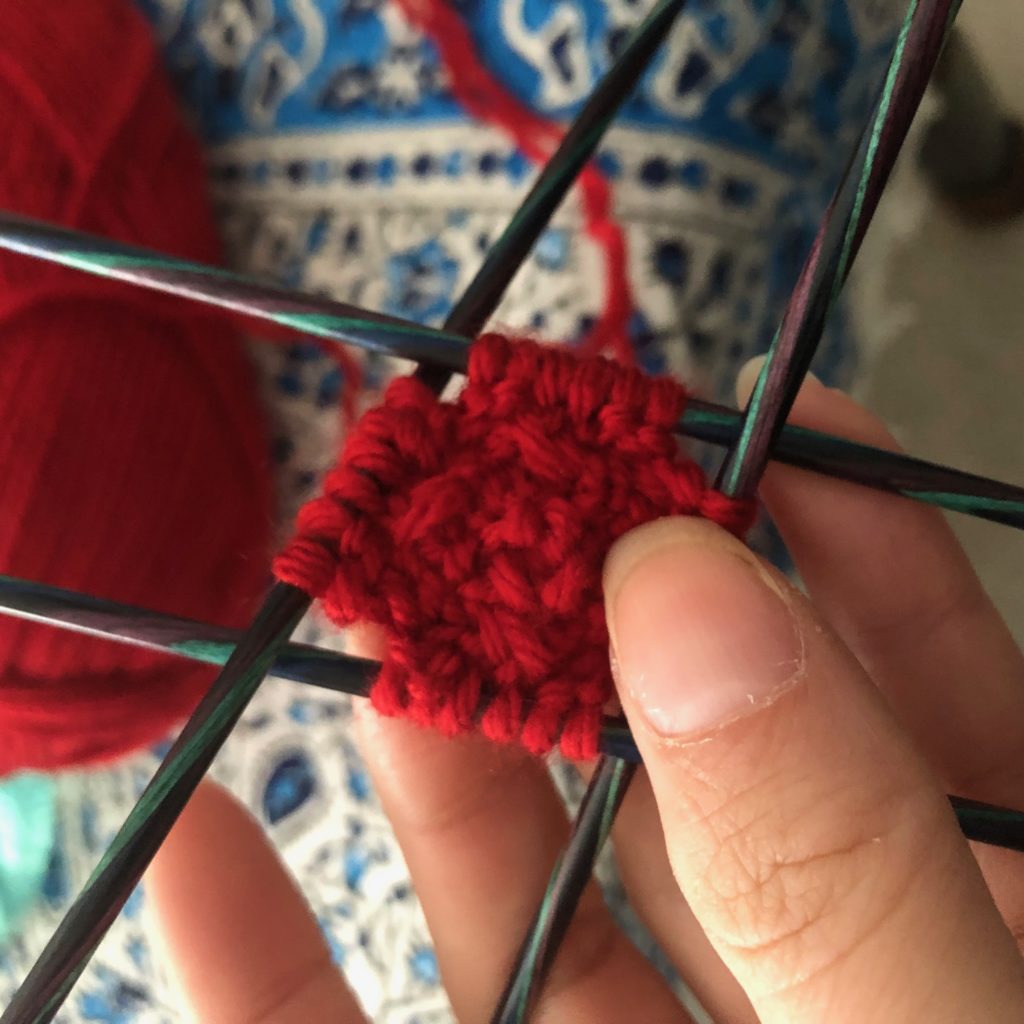 Beginning the Christmas Tree Ornament Sweater