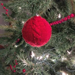 Cable Christmas Ornament Sweater Knitting Pattern