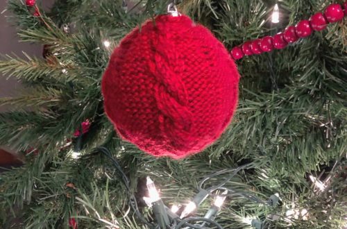 Cable Christmas Ornament Sweater Knitting Pattern