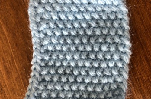 Seed Stitch with Knitting in the Park