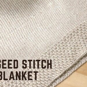 Free Baby Blanket Knitting Pattern with Double Seed Stitch border