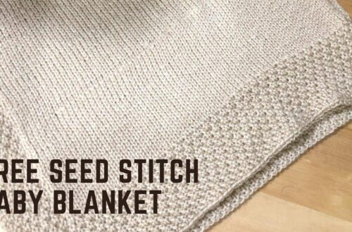 Free Baby Blanket Knitting Pattern with Double Seed Stitch border