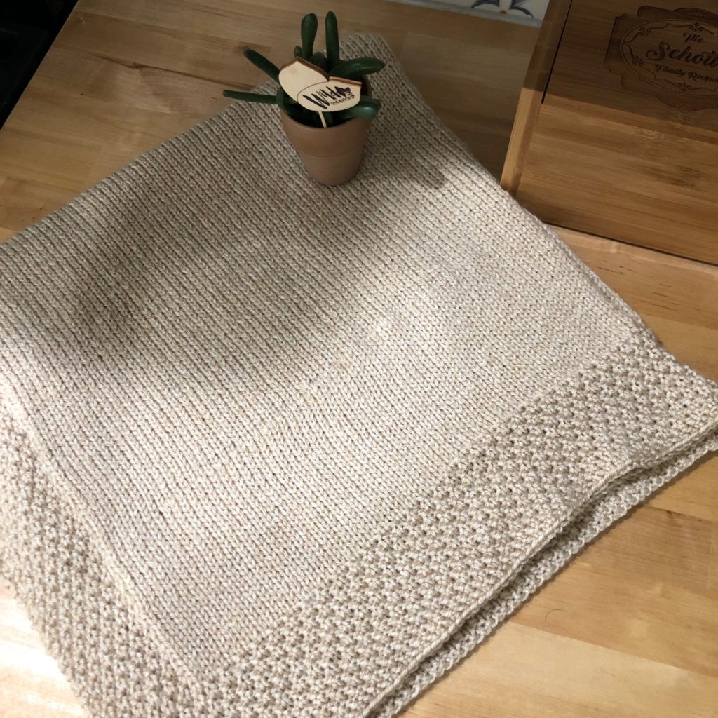 Double Seed Stitch Baby Blanket