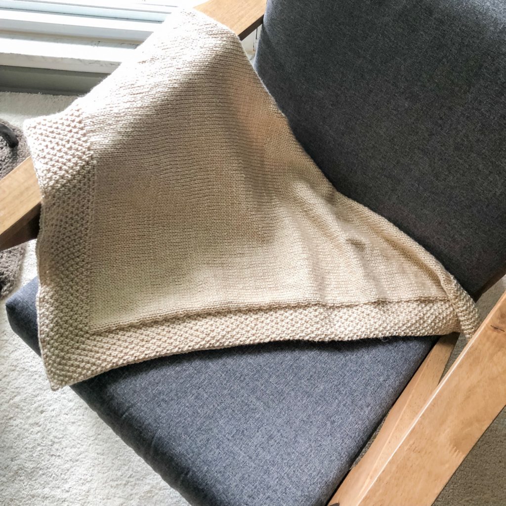 Double Seed Stitch Baby Blanket Knitting Pattern