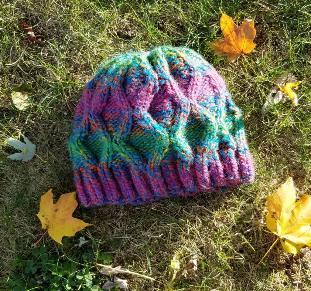 Diamond Cable Hat Knitting Pattern from Knitting in the Park