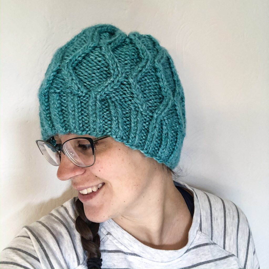 Diamond Cable Knit Hat Pattern
