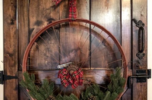 Christmas Bicycle Wheel Wreath