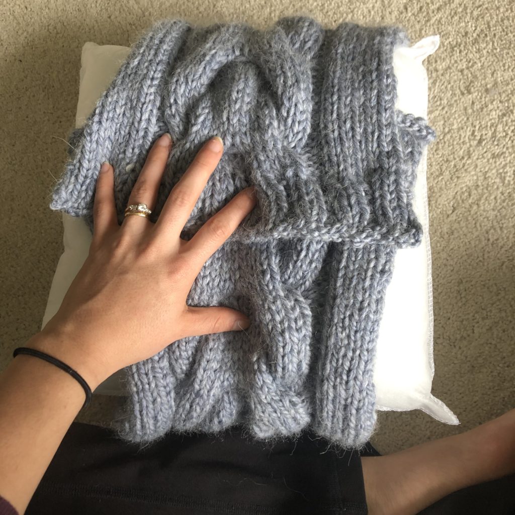 Finishing your chunky pillowcase pattern from knitting in the park