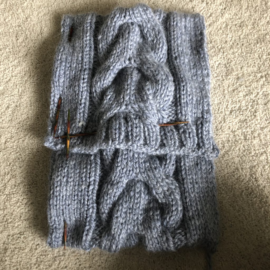 pinning your chunky cable pillowcase from knitting in the park together