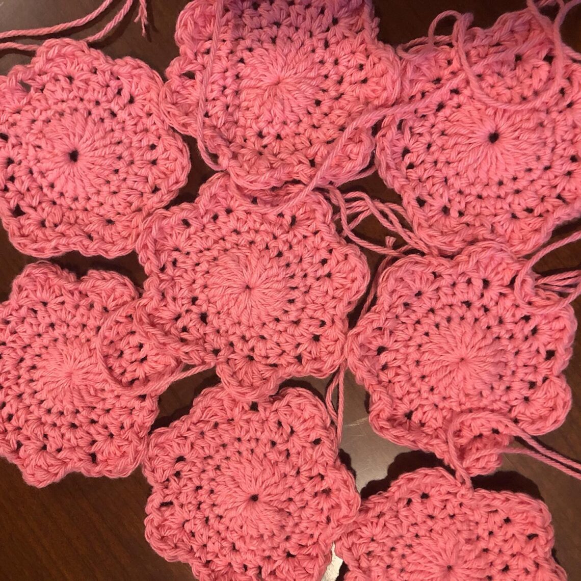 Cotton Flower Face Scrubbies - Free Pattern from Knitting in the Park