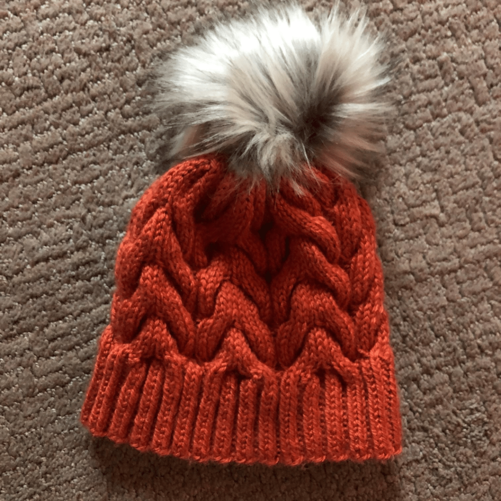 Chevron Hat for Babies in Caron Simply Soft