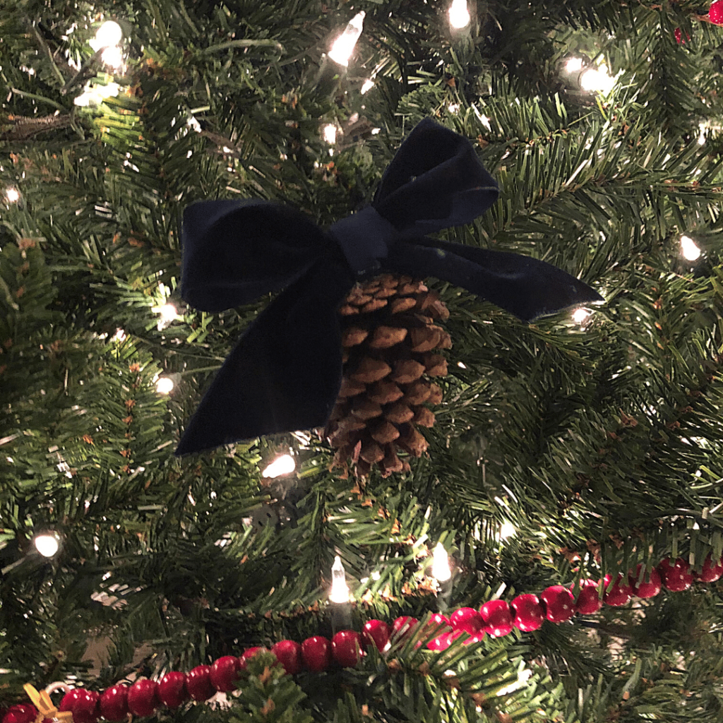 Velvet DIY Pinecone Ornament Tutorial