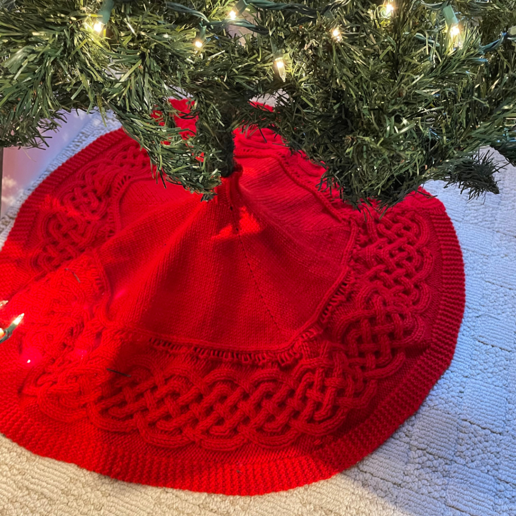 Celtic Cable Christmas Tree Skirt