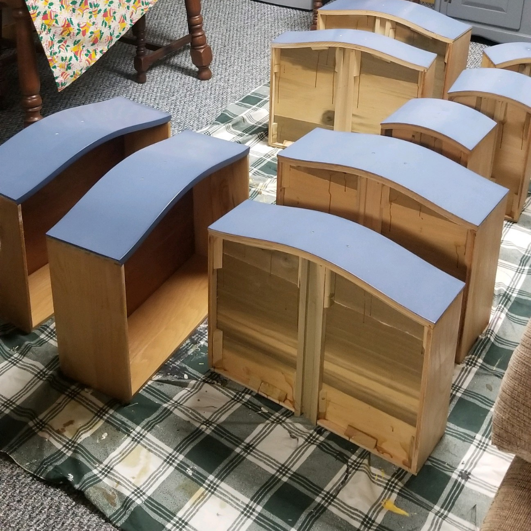 Shabby to Chic dresser refresh project - drawers being painted