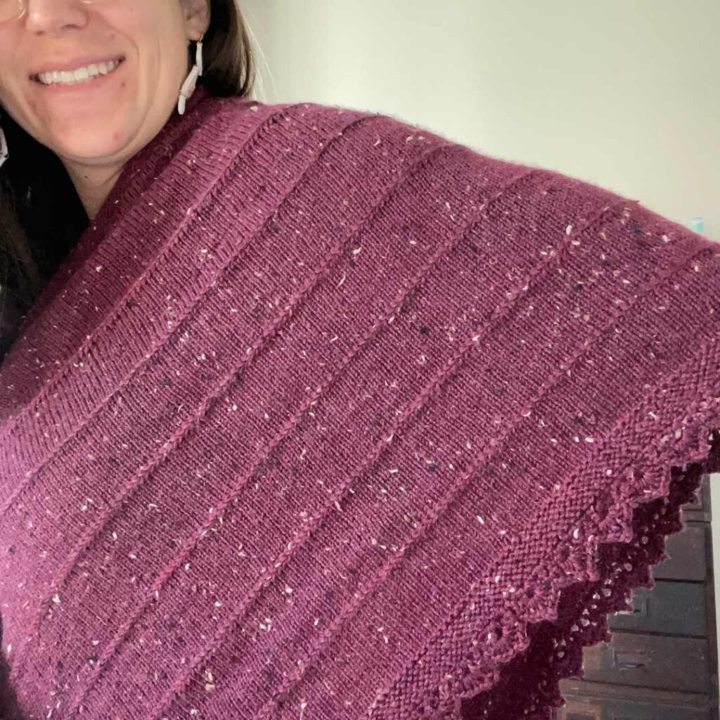 Simple yet Stunning, the First Tracks Shawl is a great knitting pattern