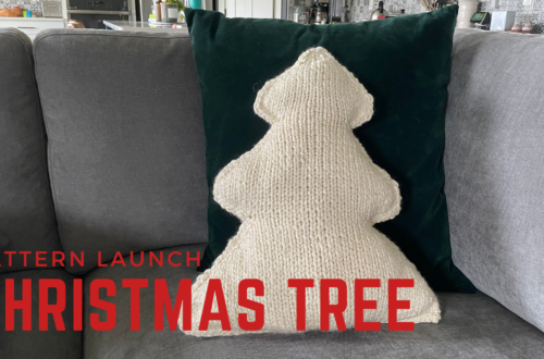 Christmas Tree Pillow Knitting Pattern Cover Image