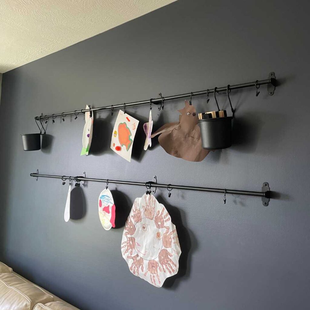 DIY a cost-effective and creative kids art display from Ikea and Amazon.