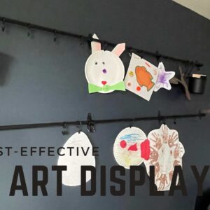 DIY a creative and cost-effective Kids Art Display wall in your home