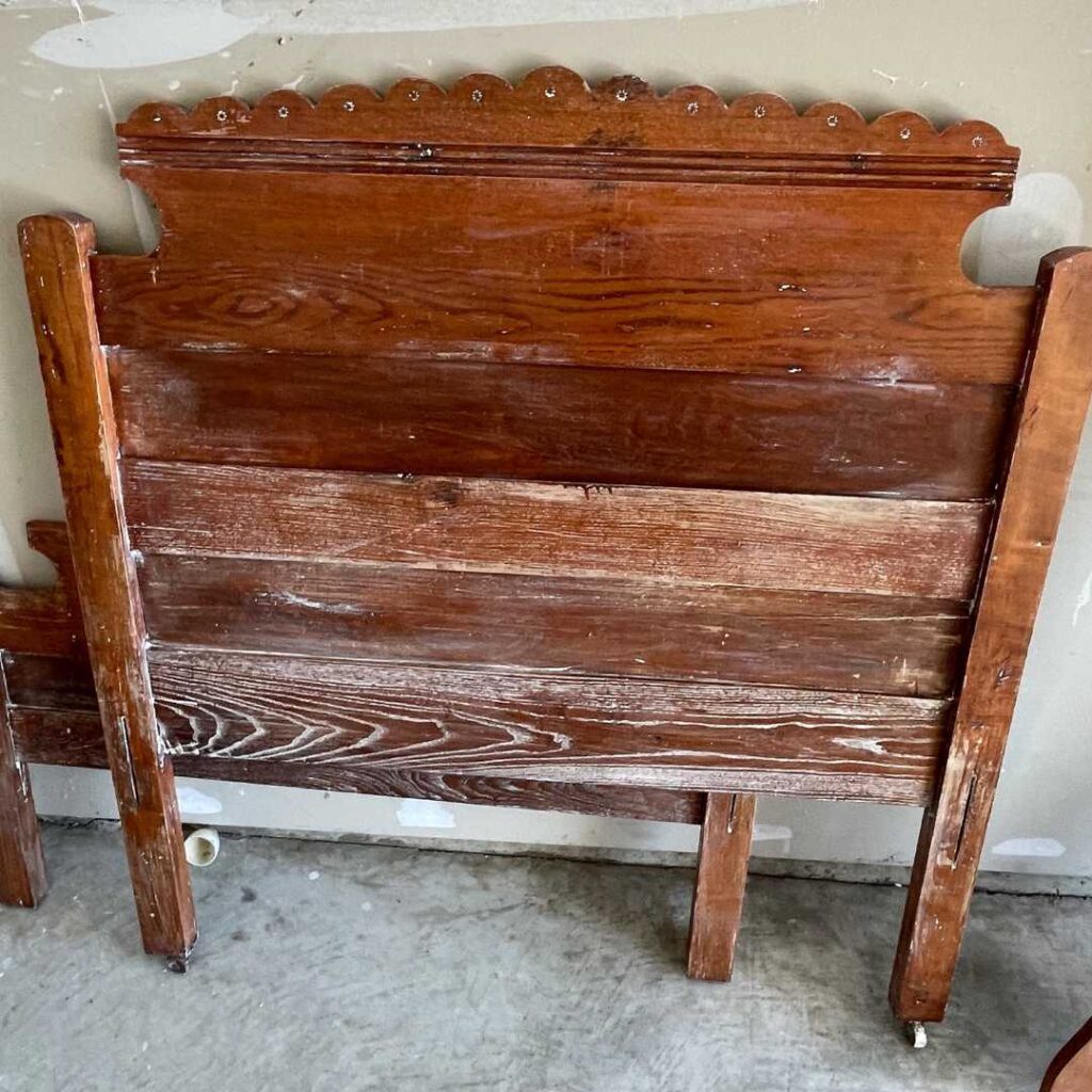 Learn how to restore your antiques with this post on how to remove chalk paint. Follow along to see the finished bed frame. 
