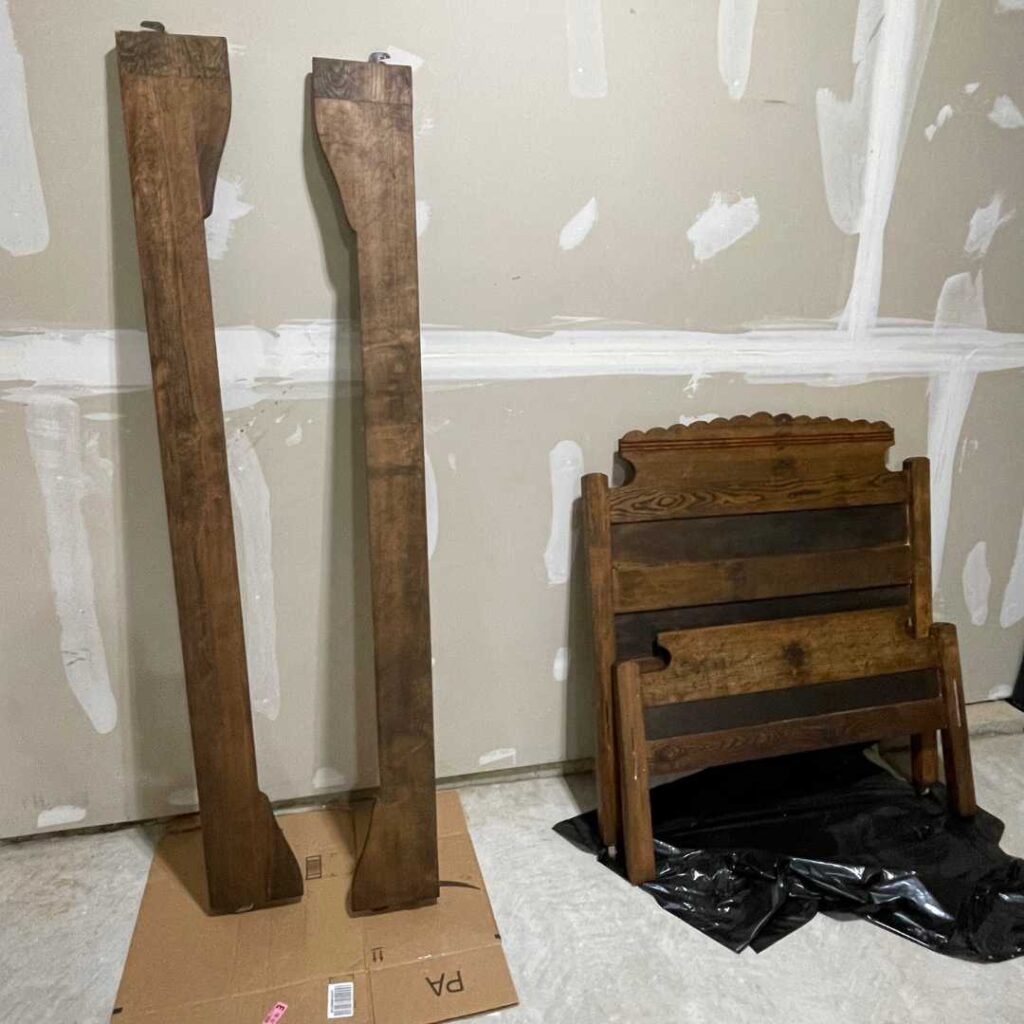 After I learned how to remove chalk paint from this antique bed frame, I got my first experience of staining. 