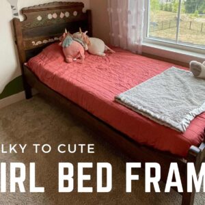 From chalky to cute! This Antique got a glow up to become my daughter's big girl bed frame