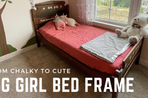 From chalky to cute! This Antique got a glow up to become my daughter's big girl bed frame
