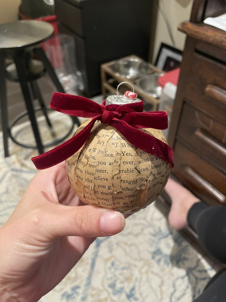 Make vintage book bobbles for your Christmas trees in no time with Knitting in the Park.