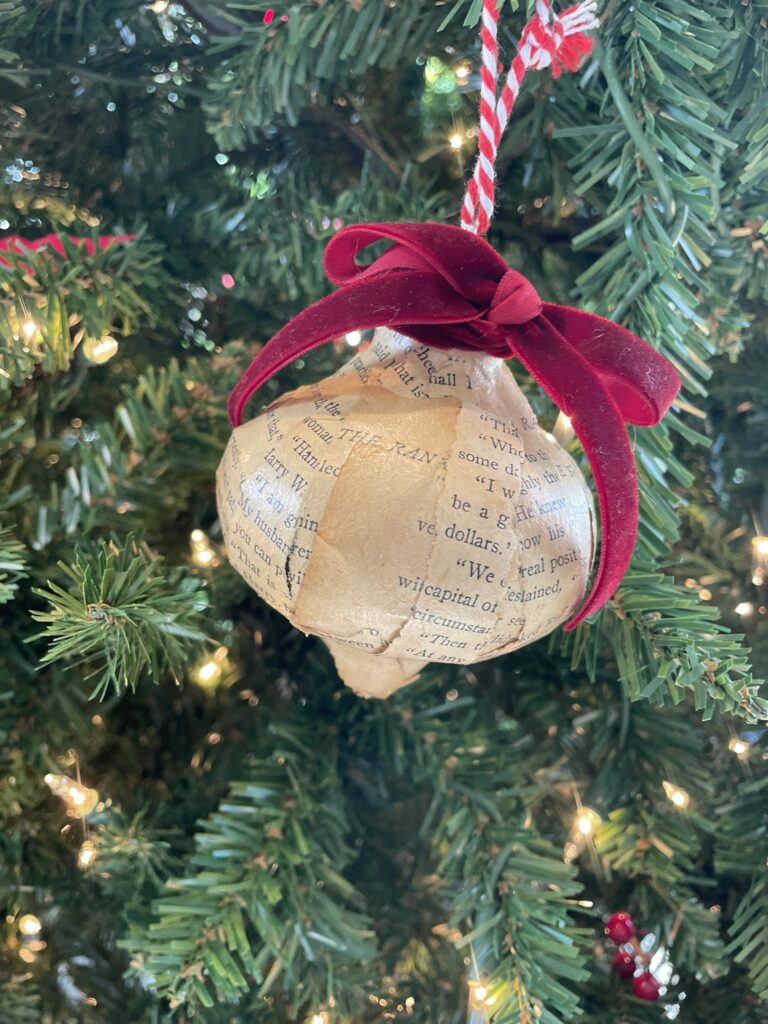 DIY Vintage book page Christmas Bobbles - learn how here.