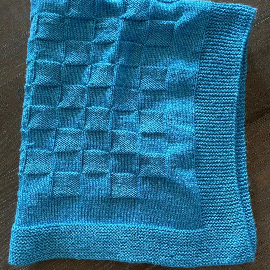 Basketweave Baby Blanket - Free from Knitting in the Park