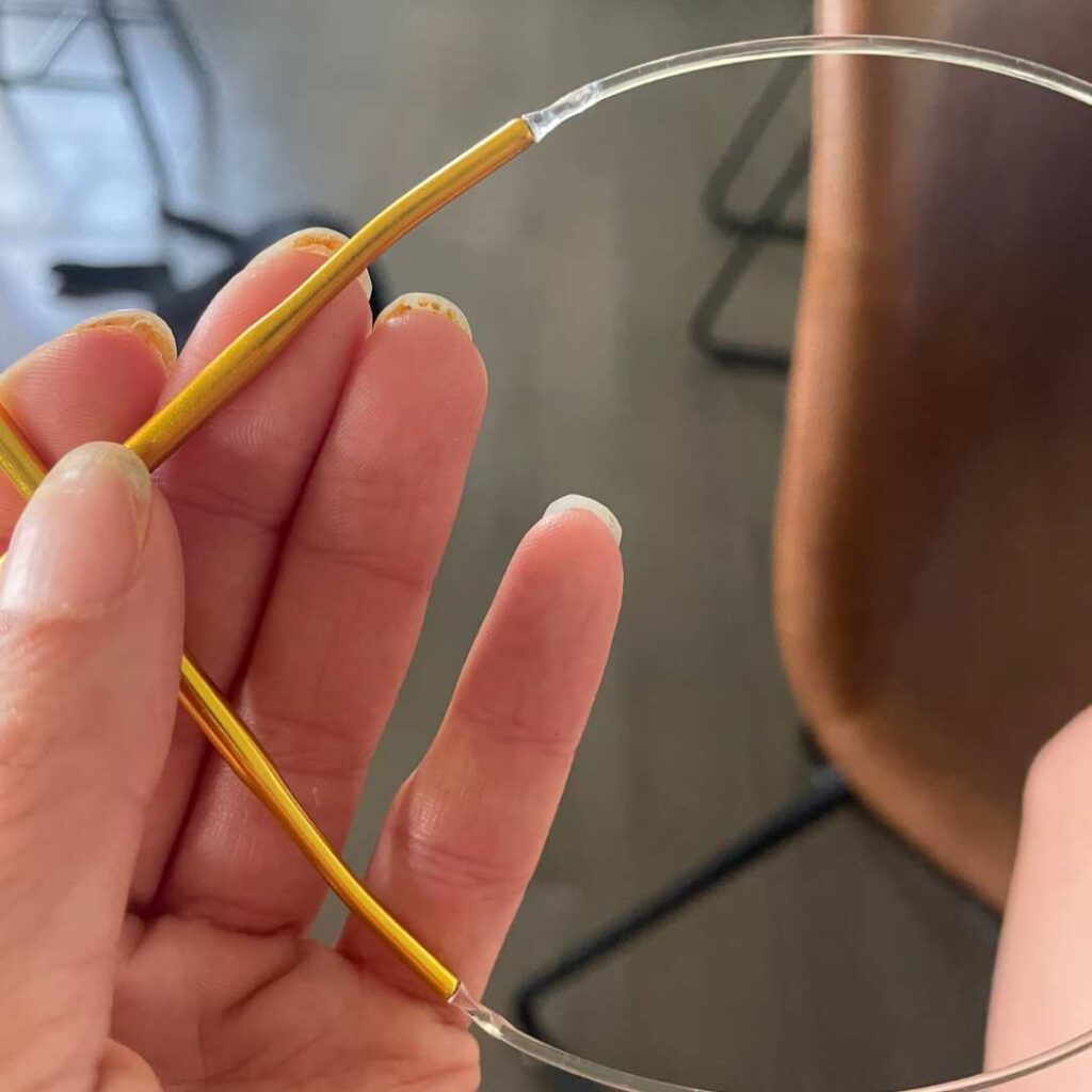 The connection on the Hobby Lobby's $1.99 Knitting Needles may slow some seasoned knitters down.