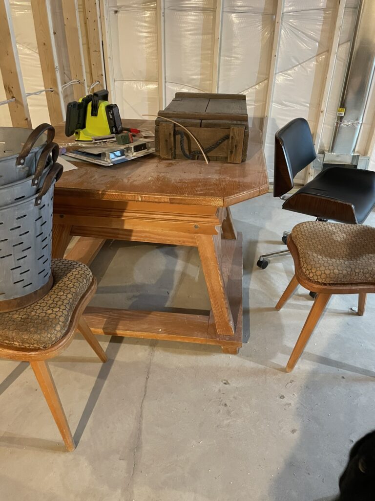 Refinishing a german dining room table in my basement