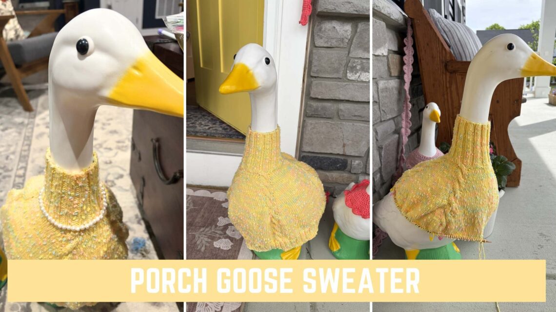 Download the free Porch Goose Sweater Knitting Pattern from Knitting in the Park