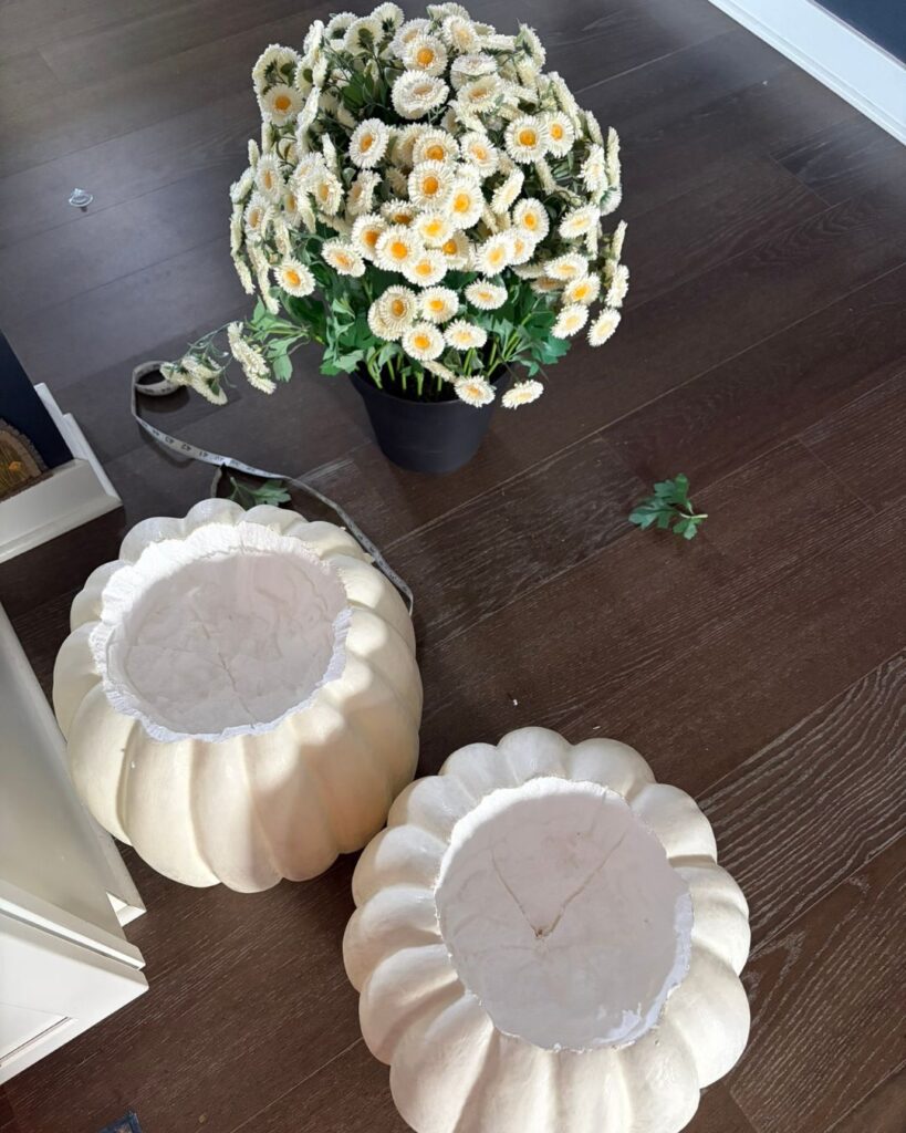 How to make fall faux pumpkin planters with foam pumpkins